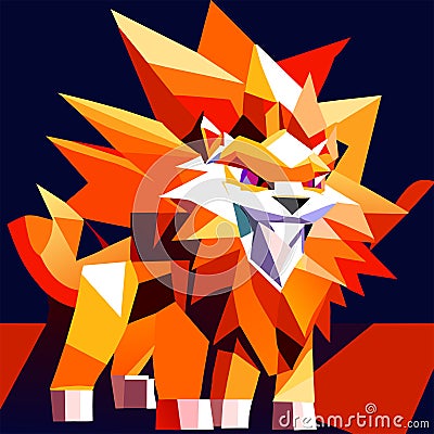 Abstract polygonal illustration of a tiger. Geometric animal. generative AI Vector Illustration