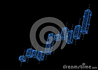 Abstract polygonal light design of japanese candlesticks Cartoon Illustration