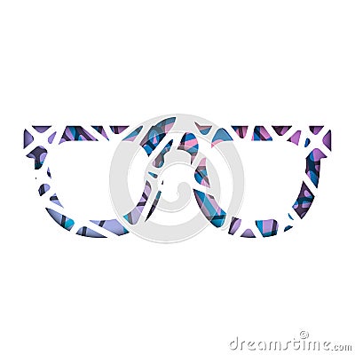 Abstract polygonal sunglasses. Abstract Modern Geometrical Design Template. Stock Photo