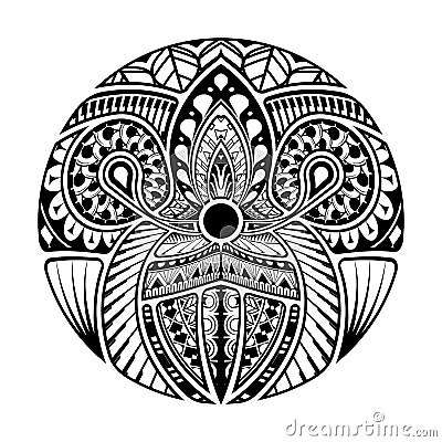 Abstract polynesian ethnic circle tattoo design Vector Illustration