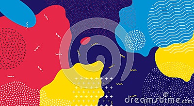 Abstract pop art liquid color pattern background. Vector Illustration