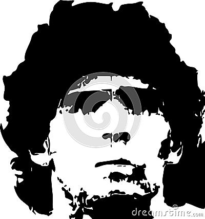 Abstract portrait of Maradona, the football king Vector Illustration