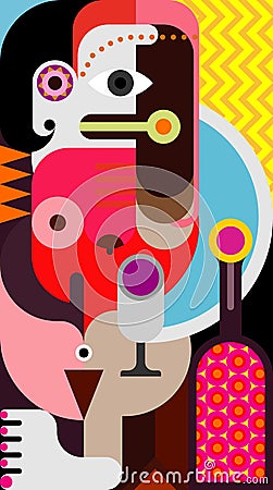 Abstract portrait of a woman Vector Illustration