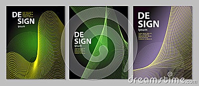 Abstract poster design. Set of brochure, flyer design templates with line shapes. Vector illustrations for business Vector Illustration