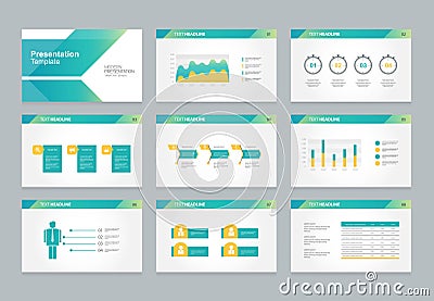 Abstract presentation slide template design background with infographic elements Vector Illustration