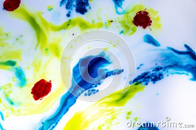 Abstract Primary Color Ink Splats Stock Photo