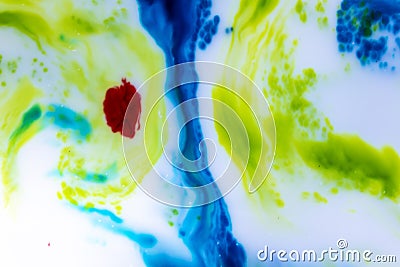 Abstract Primary Color Ink Splats Stock Photo