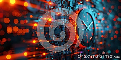 Abstract productivity background with efficient workflow systems and time management concept Stock Photo