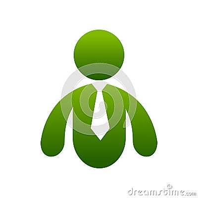 Abstract Professional Business Man Green Vector Illustration