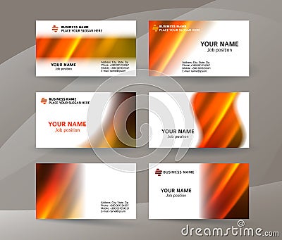 Business card layout template set24 Vector Illustration