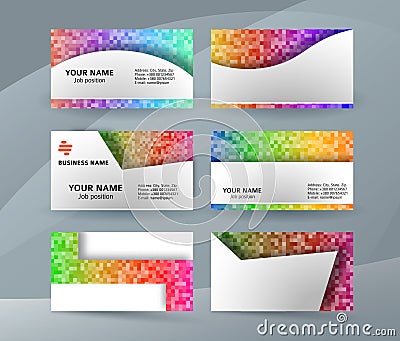 Business card layout template set03 Vector Illustration