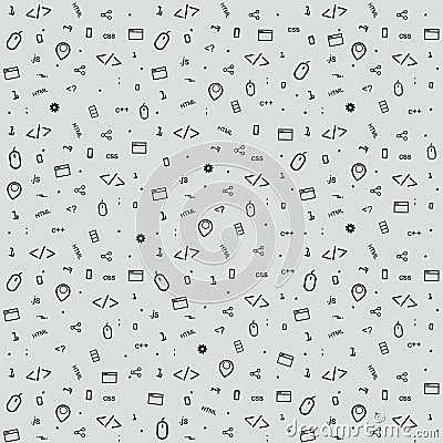 Abstract programming seamless pattern background illustration for your design. Vector Illustration