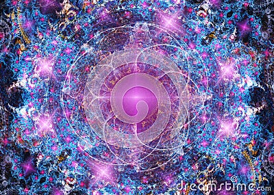 Abstract psychedelic magic fairy mystic fractal background Stock Photo