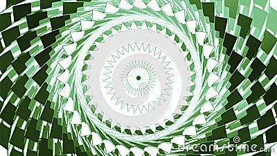 Abstract psychedelic tunnel of bright rotating tiles. Motion. Pulsating rings with corridor effect. Stock Photo