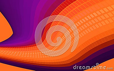 Abstract purple background with red orange curved dotted line Vector Illustration