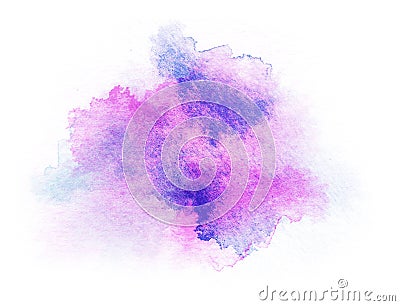 Abstract purple blue watercolor on white background Stock Photo
