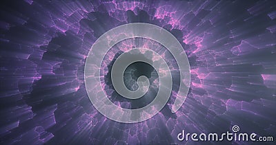 Abstract purple energy magical glowing spiral swirl tunnel Stock Photo