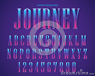 Abstract Purple Gradient Retro Colorful Typography Design Vector Illustration