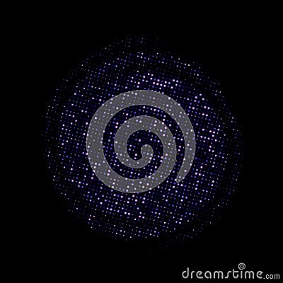 Abstract purple halftone dotted round background Vector Illustration