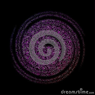 Abstract purple halftone dotted spiral background Vector Illustration