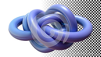 Abstract purple knot shape complex connection intricate design element png transparent image Generative AI Stock Photo