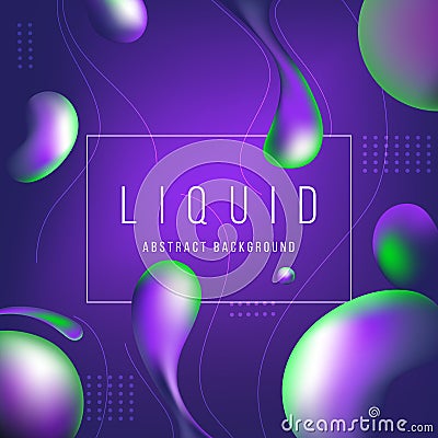 Abstract purple liquid bubble banner and background. Vector Illustration