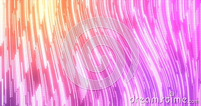 Abstract purple multi-colored glowing flying lines stripes of luminous dots Stock Photo