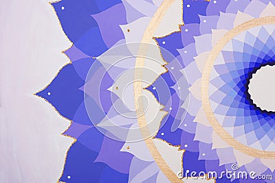 Abstract purple painted picture mandala of Stock Photo