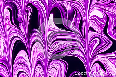 Abstract purple, pink and black paint swirls Stock Photo