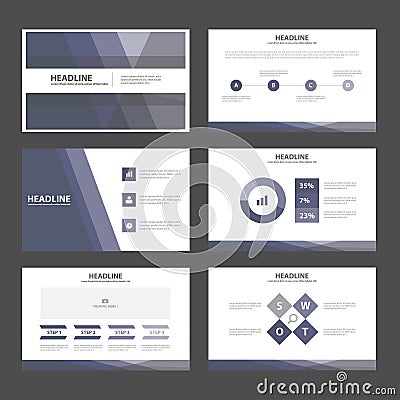 Abstract Purple presentation templates Infographic elements flat design set for brochure flyer leaflet marketing Vector Illustration