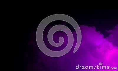 Abstract purple smoke mist fog on a black background. Stock Photo