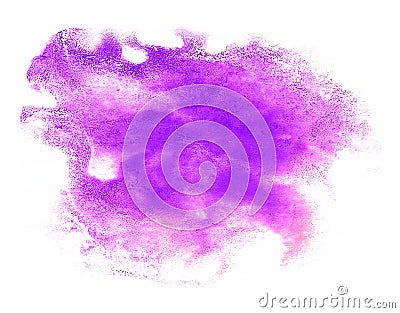 Abstract purple stroke ink watercolor brush water color splash p Stock Photo