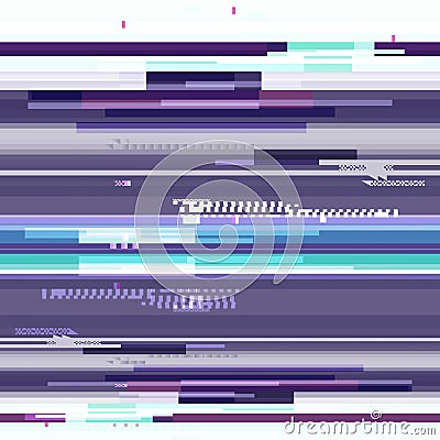 Abstract purple wallpaper in the style of a glitch pixel. Purple geometric pattern noise. Grunge, modern background with Vector Illustration