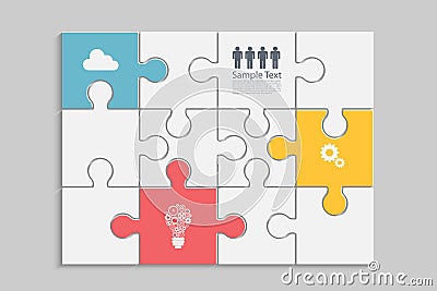 Abstract Puzzle four Vector Illustration