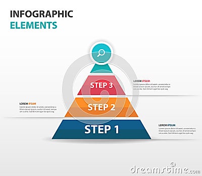 Abstract pyramid arrow business Infographics elements, presentation template flat design vector illustration for web design Vector Illustration