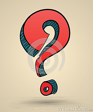 Abstract question mark sketch vector Illustration. Vector Illustration