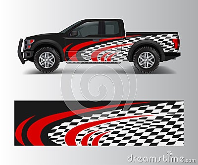 Abstract Racing graphic background vector for offroad vehicle wrap design vector Vector Illustration