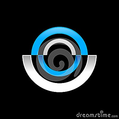 Abstract Radial Half Disc Blue Symbol Logo Design Vector Illustration