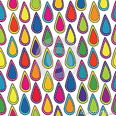 Abstract rain with colorful stylized drops Vector Illustration