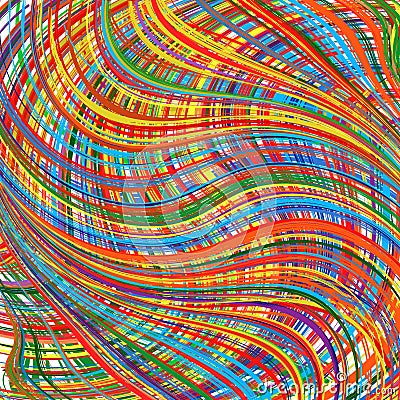 Abstract rainbow curved stripes color background Vector Illustration