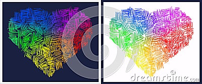 Abstract rainbow hearts Stock Photo