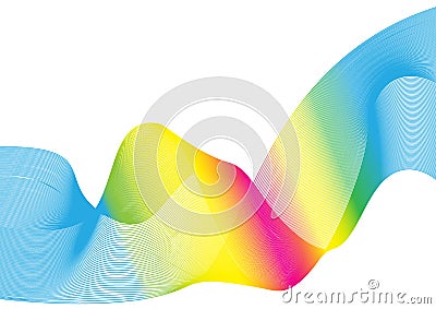 Vector abstract rainbow multi colorful wave lines background Vector Illustration