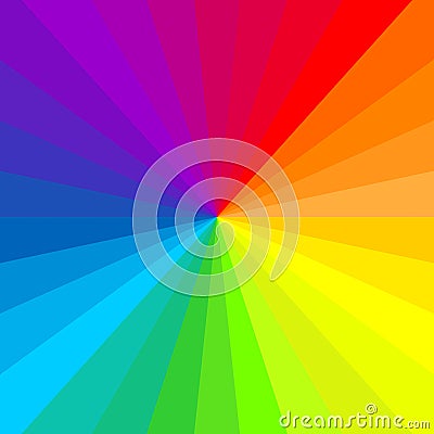 Abstract rainbow radial background. Vector Vector Illustration