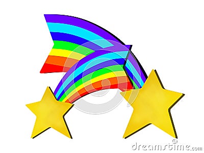 Abstract Rainbow Stars Design Stock Photo