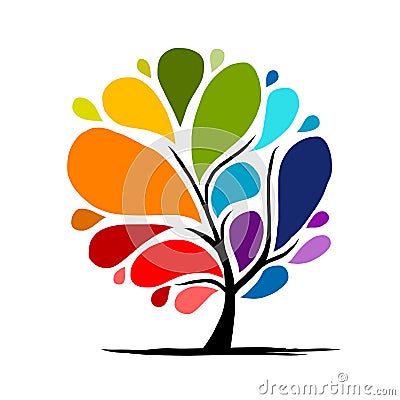 Abstract rainbow tree for your design Vector Illustration