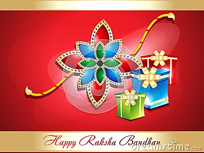 Abstract raksha bandhan background with gifts Cartoon Illustration