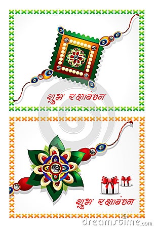 Abstract raksha bandhan celebration background set Cartoon Illustration