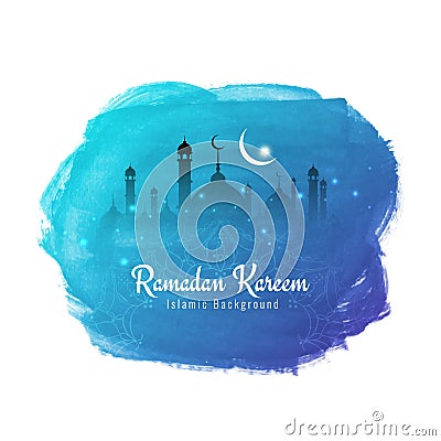 Abstract Ramadan Kareem religious watercolor background Vector Illustration