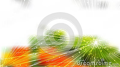 Abstract Random Chaotic Intersecting Lines Orange White and Green Background Stock Photo