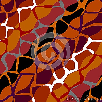 Abstract random brown tribal pattern of curved shapes. Vector Illustration